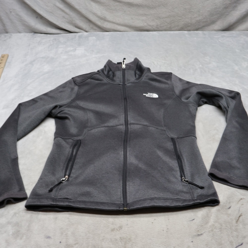 North Face Jacket Womens Medium Gray Fleece Full Zip Performance Winter Outdoor